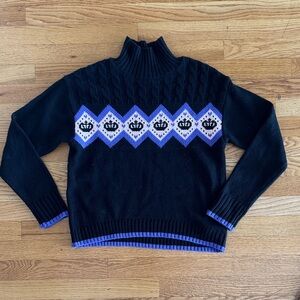 Juicy by Juicy Couture Black and Purple Turtleneck Sweater